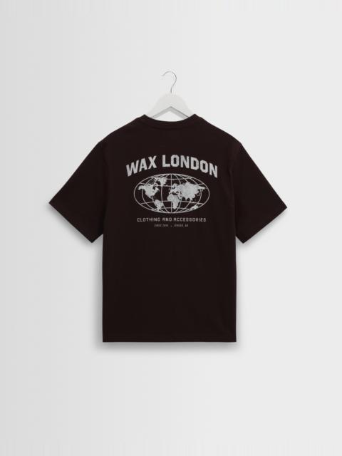 Wax London Dean - Brown And Off-White Globe Graphic Cotton T-Shirt