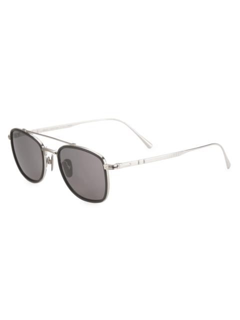 Persol Men's 50MM Square Sunglasses - Silver