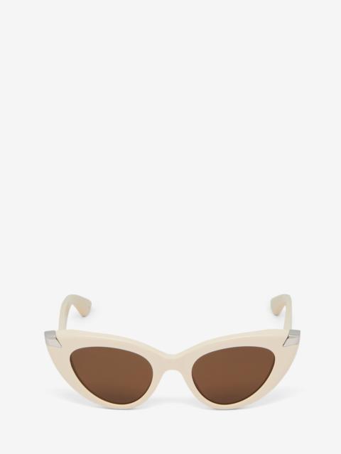 Alexander McQueen Women's Punk Rivet Cat-eye Sunglasses in Ivory