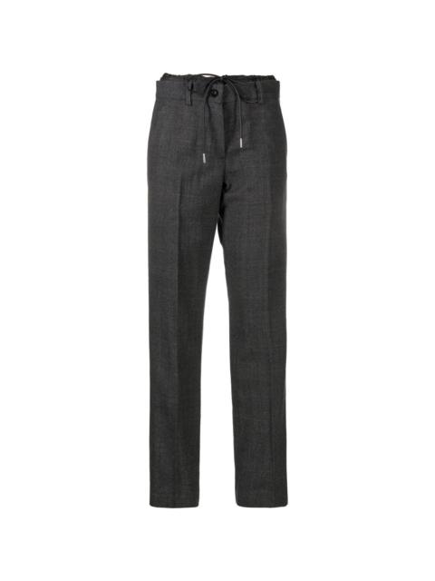 drawstring-fastening straight-leg trousers