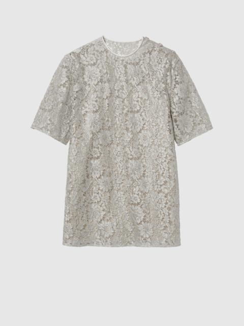 GUCCI Floral lace lamé top