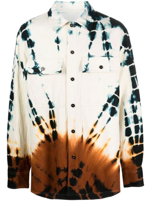Jil Sander tie-dye chest pocket shirt