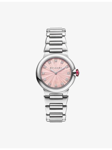 BVLGARI Lvcea Stainless-Steel And Diamond Quartz Watch 28mm