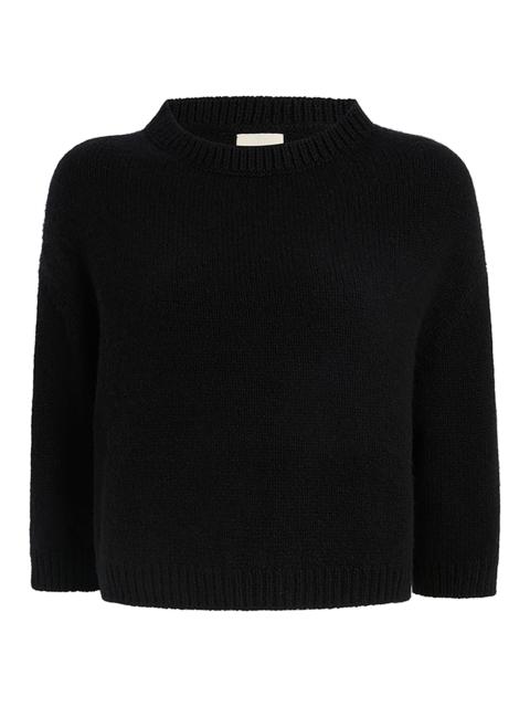KHAITE Women's Sabina Drop-Shoulder Cashmere Sweater - Black