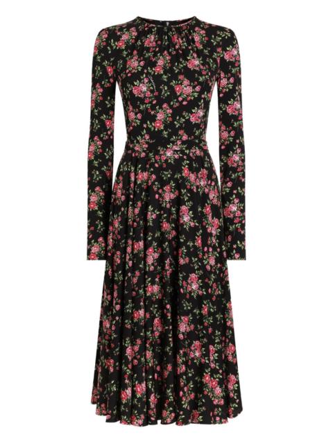 Dolce & Gabbana floral long-sleeve midi dress