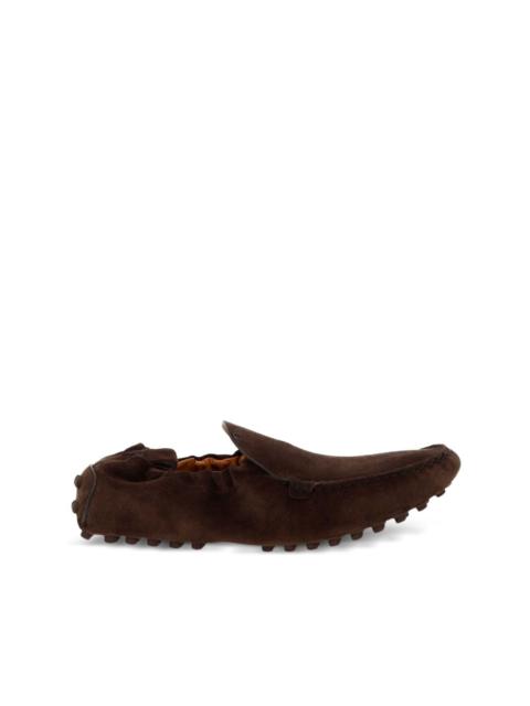 Tod's pebble-textured suede loafers