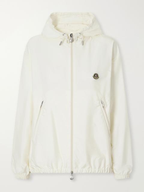 Moncler Windbreaker logo-appliquéd hooded shell jacket White