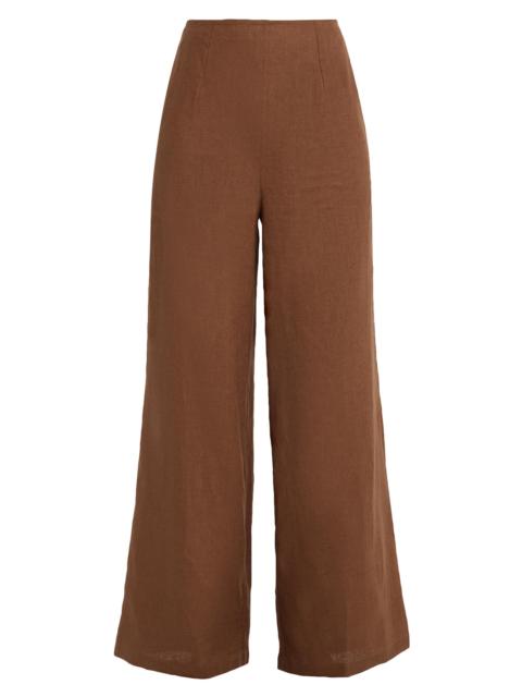 FAITHFULL Women's Syna Linen High-Rise Wide-Leg Pants - Brown