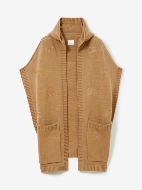 Burberry Embroidered EKD Wool Cashmere Hooded Cape