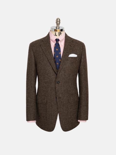 J. PRESS MADE-IN-USA DARK BROWN TIC WEAVE CHEVIOT TWEED SPORT COAT