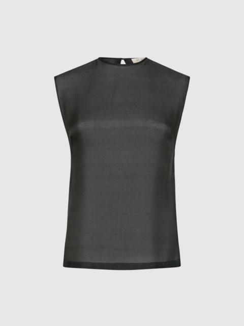 ST. AGNI Sheer Silk Gauze Top - Soot