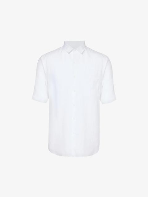 Short-sleeved regular-fit linen shirt