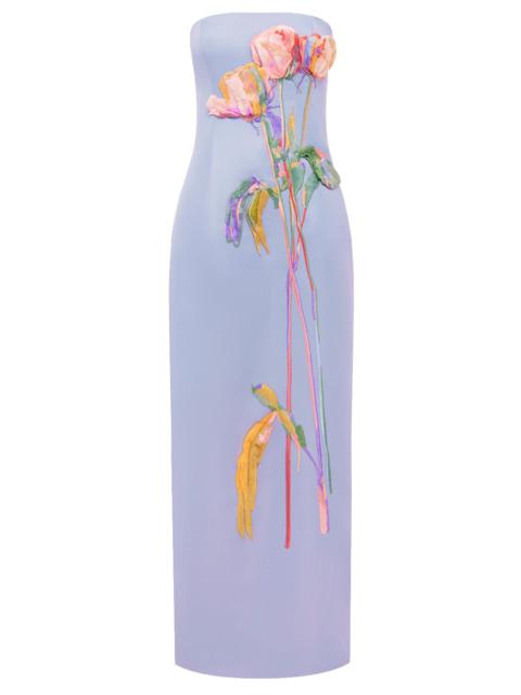 LEO LIN Rayna Embroidered Bustier Maxi Dress