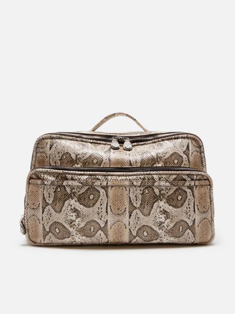 Acne Studios Camero snake print duffle bag - Beige Multi