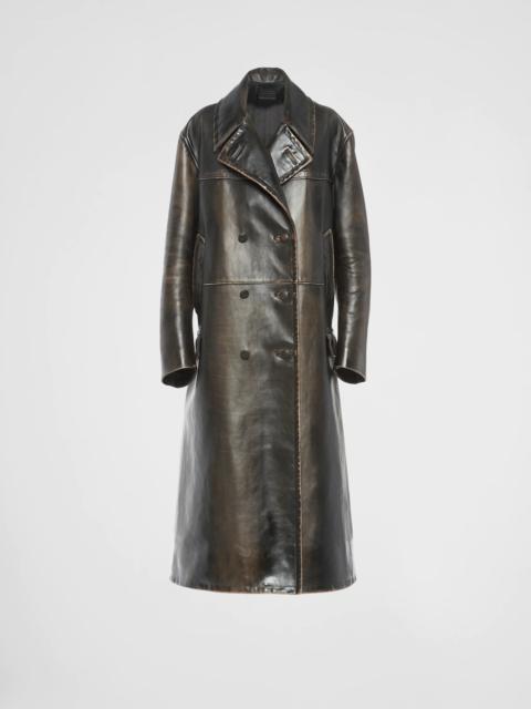 Prada Double-breasted leather coat