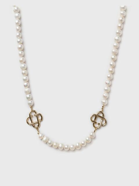 CASABLANCA MEDIUM PEARL LOGO NECKLACE