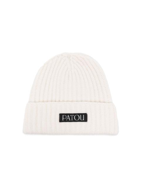 PATOU logo-patch ribbed beanie