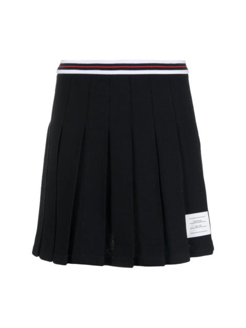 pleated cotton miniskirt