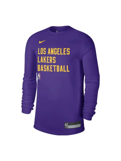 Nike Nike x NBA Los Angeles Lakers Dri-FIT Training Long Sleeve T-shirt 'Purplr' FD9953-504