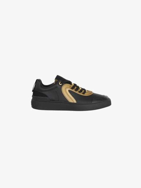 Balmain Black and gold leather and suede B-Skate sneakers