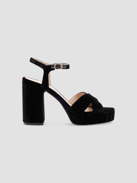 Stuart Weitzman Women's Dayna 110MM Suede Platform Sandals - Black