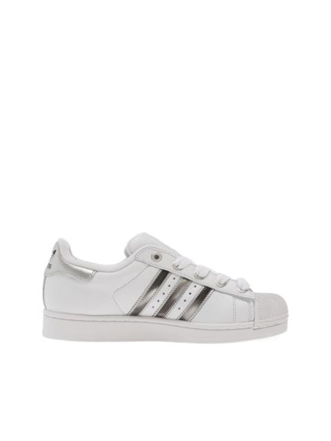 adidas Superstar II metallic-stripe sneakers