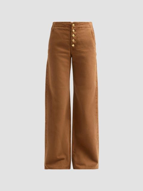 ULLA JOHNSON Women's Jasmine Cotton Wide-Leg Jeans - Umber