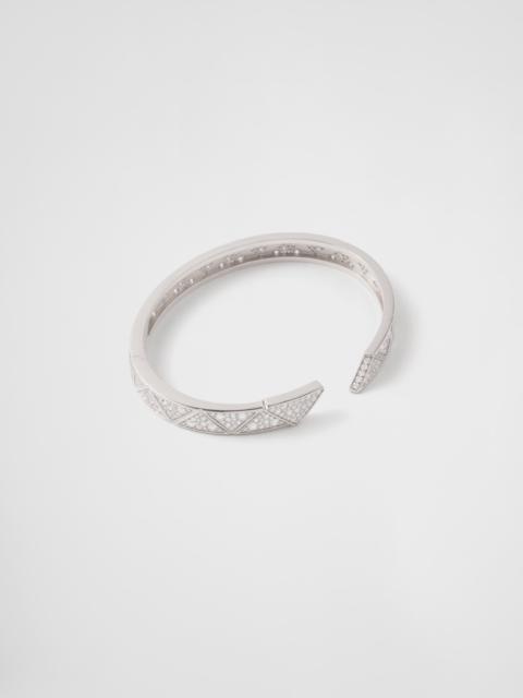 Prada Eternal Gold bangle bracelet in white gold with pavé diamonds
