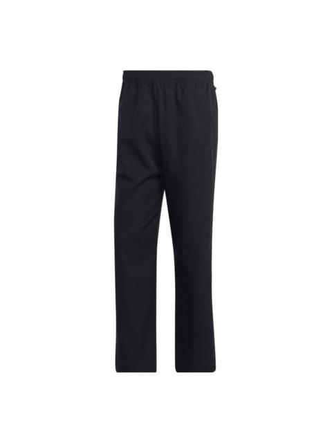adidas adidas Solid Color Elastic Waistband Straight Sports Pants/Trousers/Joggers Black HK2915
