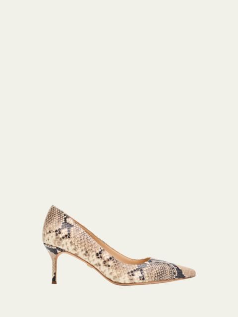 VERONICA BEARD Rita Snake-Embossed Leather Pointed-Toe Pumps