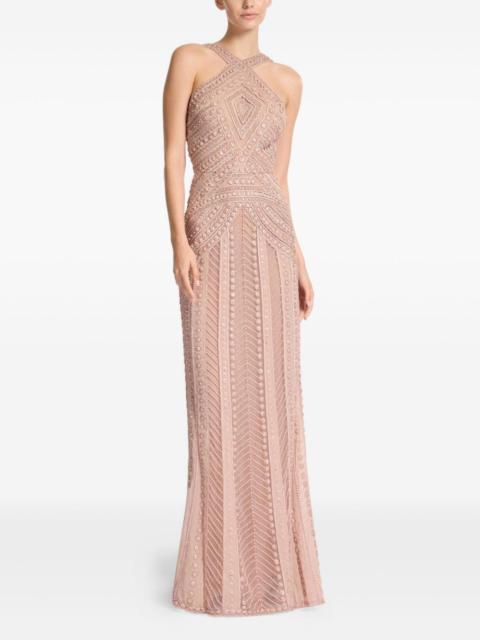 ELIE SAAB embroidered tulle maxi dress