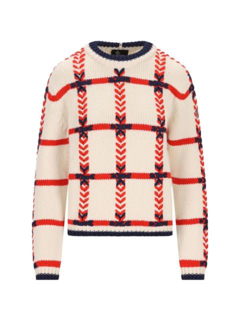 Moncler Grenoble jacquard crew neck sweater