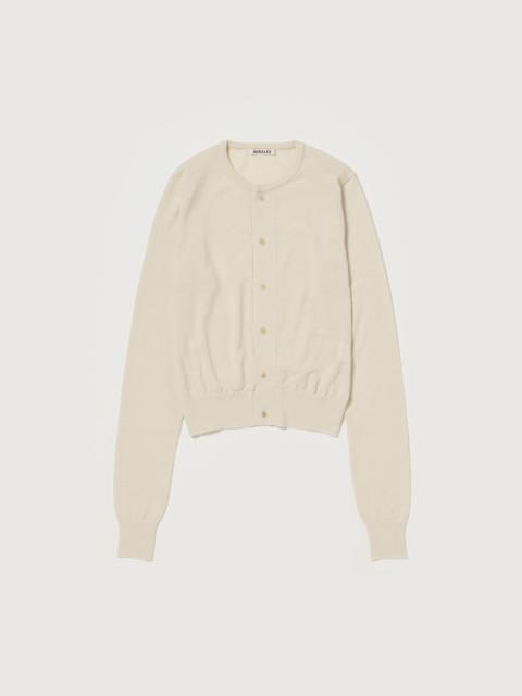 AURALEE CASHMERE HARD TWIST KNIT CARDIGAN