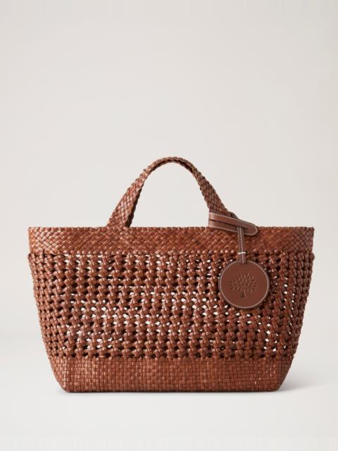 Mulberry Small Woven Leather Tote Vintage Oak Bovine Leather