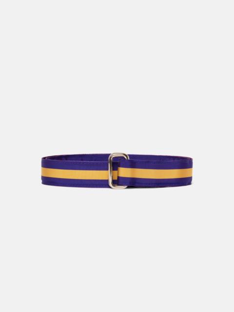 J. PRESS MADE-IN-USA PURPLE & GOLD STRIPED GROSGRAIN RIBBON BELT
