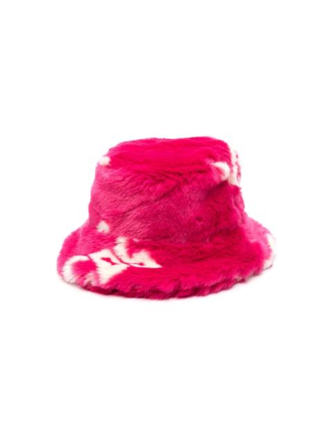 GCDS faux-fur bucket hat