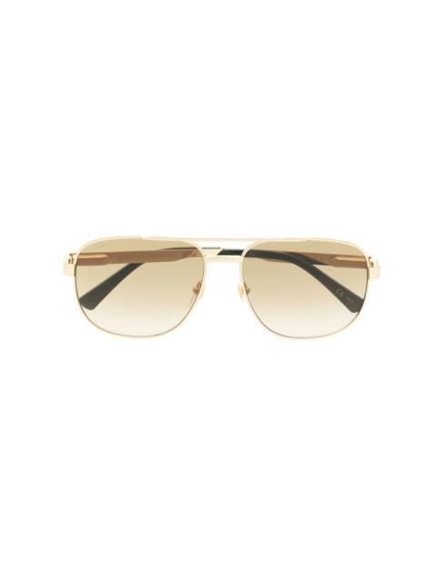 GUCCI logo-engrave pilot-frame sunglasses