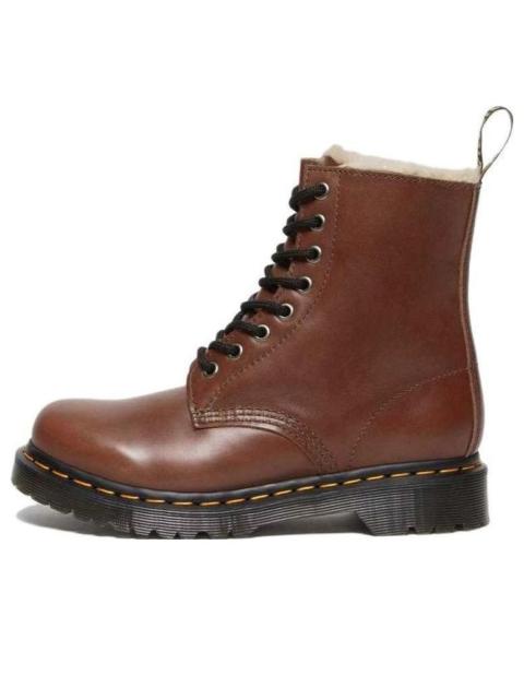 Dr. Martens (WMNS) Dr. Martens 1460 Serena Faux Fur Lined Leather Lace Up Boots 'Tan' 27782225