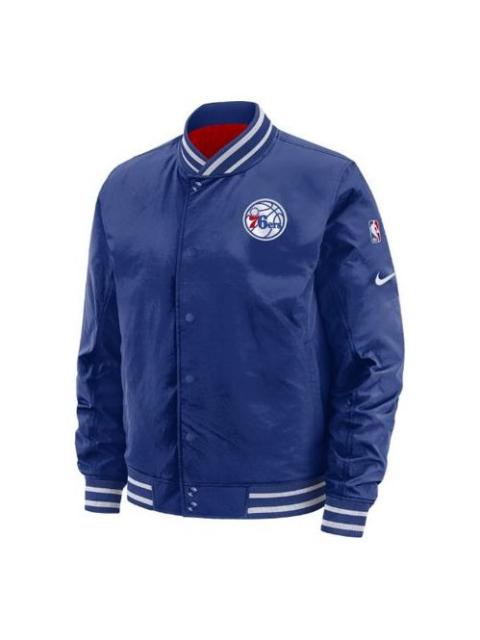 Nike 나이키 필라델피아 76ers Reversible 체재 온난한 스포츠 재킷 해군 파란 진한 파란색 AV6597-495