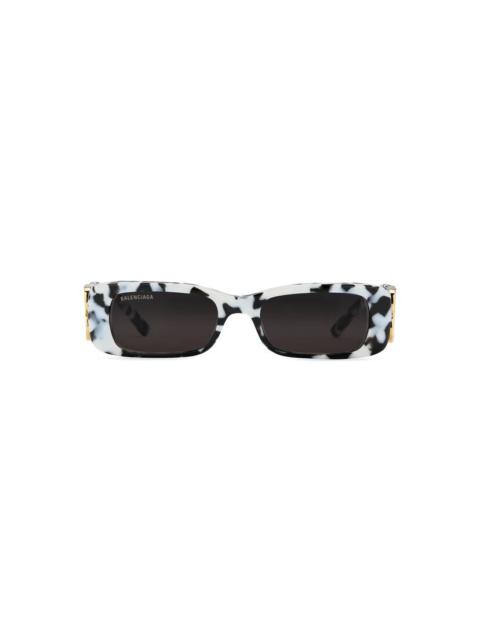 Dynasty Rectangle Sunglasses in White