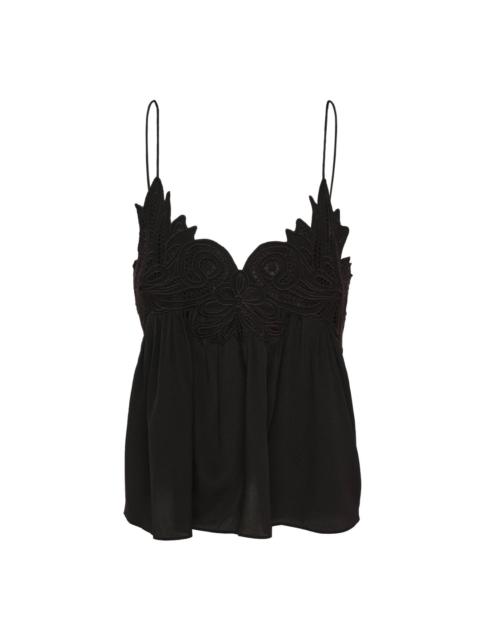 ULLA JOHNSON Rosie Lace Applique Tank Top