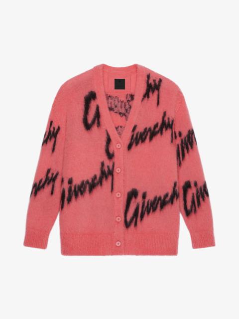 Givenchy CARDIGAN IN ALL-OVER GIVENCHY INTARSIA MOHAIR AND WOOL