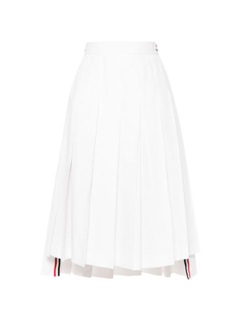 pleated cotton midi skirt