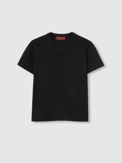 Embroidered cotton jersey T-shirt