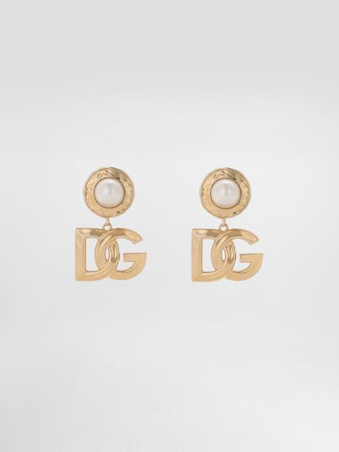 Dolce & Gabbana Drop earrings with cabochon details and DG logo