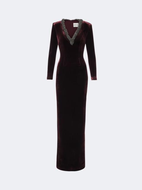 ROLAND MOURET Embellished velvet gown