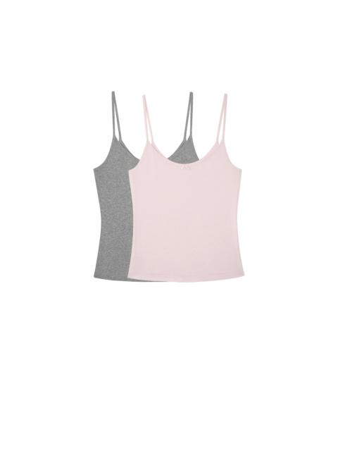 Cou Cou The Tank 2-Pack: Cotton Jersey Baby Pink & Grey