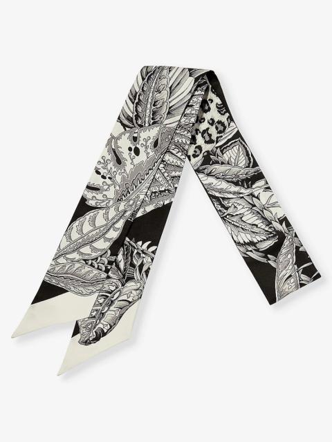 FERRAGAMO Twilly graphic-pattern silk scarf