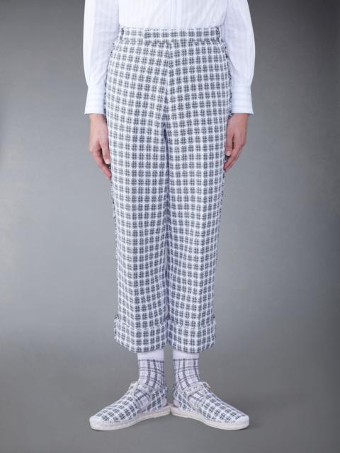 Backstrap-detail checked tailored trousers
