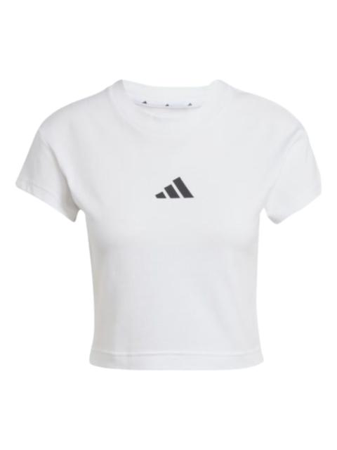 adidas (WMNS) adidas Future Icons Small Logo Baby T-Shirt 'White' JE4001